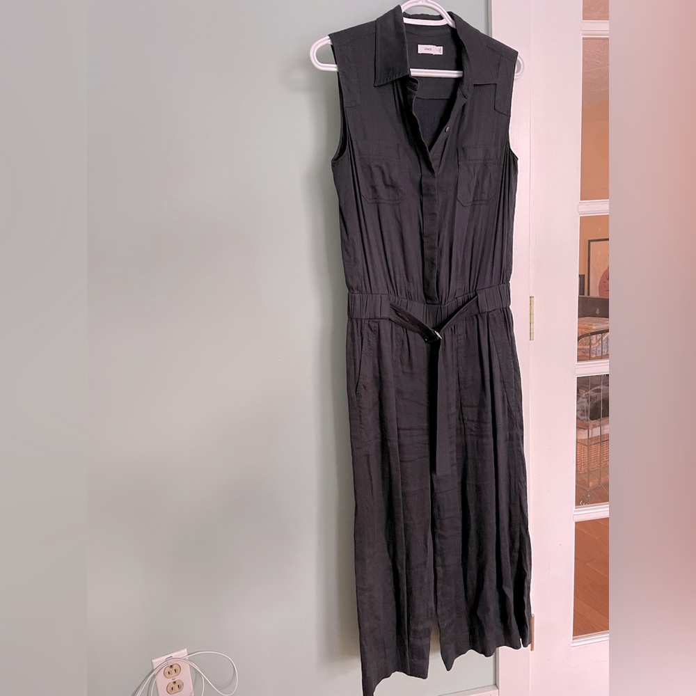 Vince Jumpsuit - Black Linen